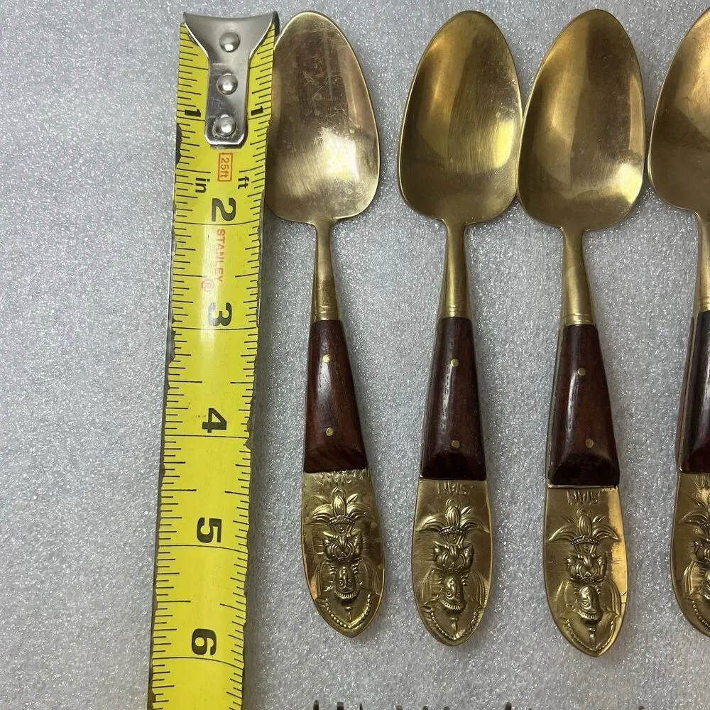 VTG Siam MCM THAILAND BUDDHA BRONZEWARE BRASS 18PC SET Fruit Fork Dessert Spoons